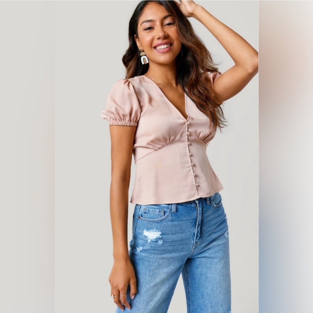 Studio 19 Mauve V Neck Top